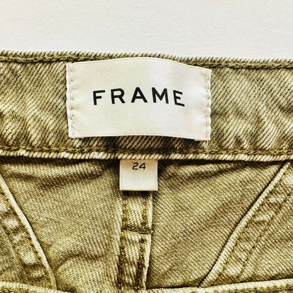 FRAME Denim 90s Utility Loose Jeans Washed Summer Sage Green Size 24 - Picture 5 of 11